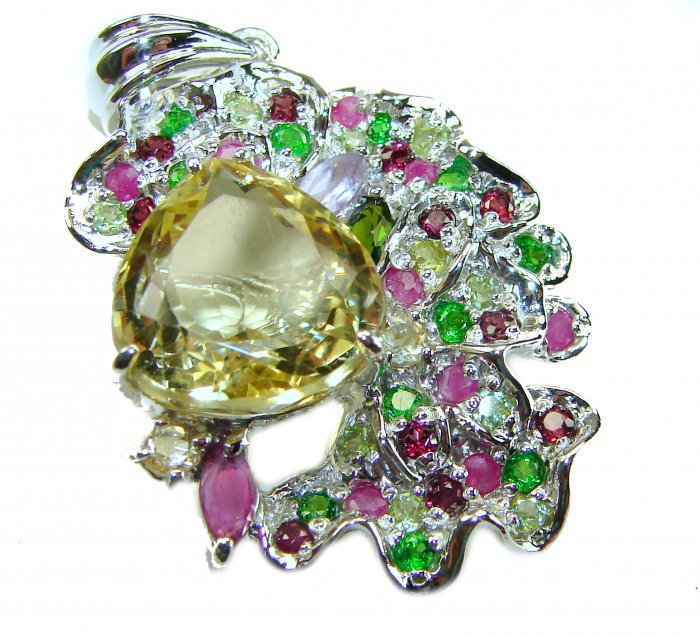 Vintage Design 12.4 CARAT authentic Amethyst 14K Gold over .925 Sterling Silver handcrafted Pendant - video