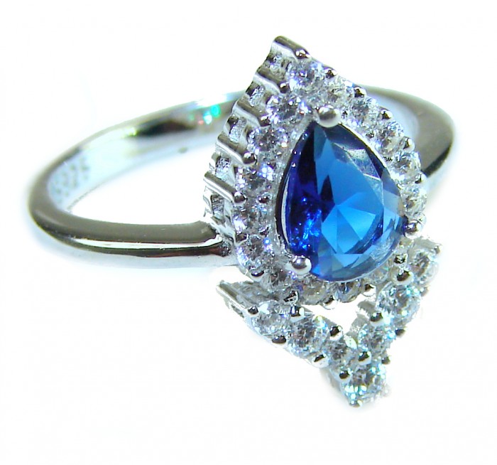 Magnificent Jewel 4.2 carat natural Sapphire .925 Sterling Silver Perfectly handcrafted Ring s. 6