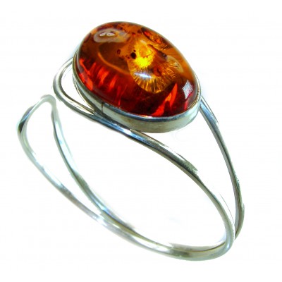 Classy Design Genuine BEST QUALITY Baltic Amber .925 Sterling Silver handamde Bracelet / Cuff