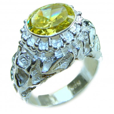 Wise Bliss Authentic Peridot .925 Sterling Silver handmade Ring s. 6