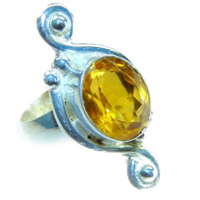 Golden Treasure .925 Sterling Silver Handcrafted Huge Ring size 6