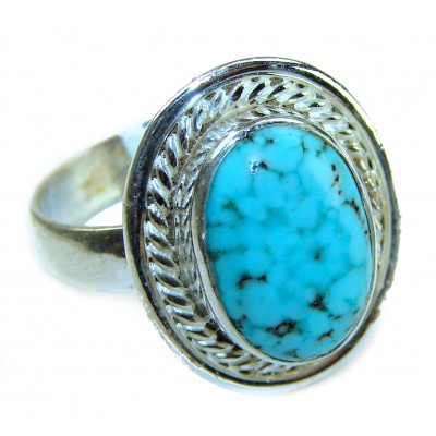 Serenity - 10.5 carat genuine Turquoise .925 Sterling Silver Ring size 9