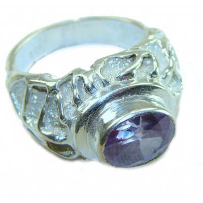 Wise Bliss Authentic Amethyst .925 Sterling Silver handmade Ring s. 8