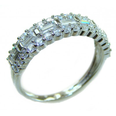 Luxurious 5.2 carat White Topaz .925 Sterling Silver handcrafted Ring s. 7