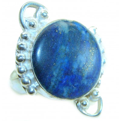 Natural 20.8 carat Lapis Lazuli .925 Sterling Silver handcrafted ring size 8