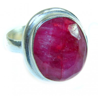 Magnificent Jewel 5.5 carat Ruby .925 Sterling Silver Handcrafted Ring size 7