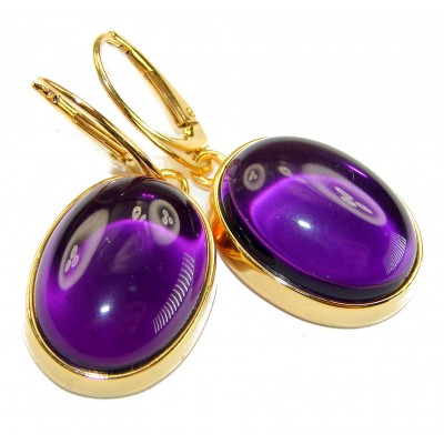 Lavender Beauty authentic 16.2 carat Amethyst 14K Gold over .925 Sterling Silver handcrafted earrings