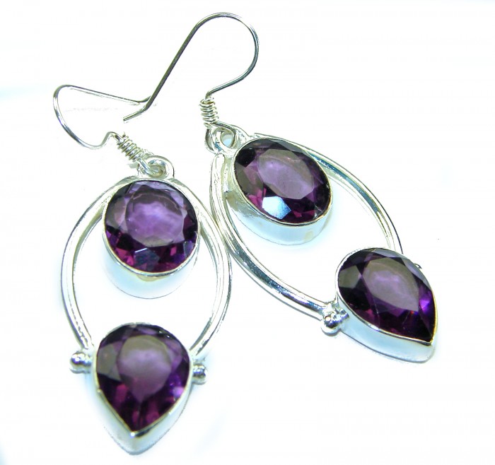 Purple Beauty - authentic 18.5 carat Amethyst .925 Sterling Silver handcrafted earrings