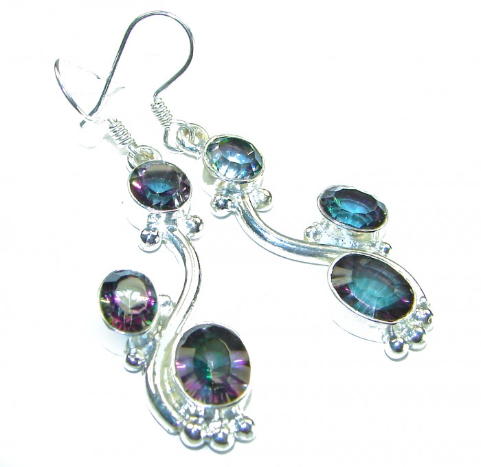 14.2 carat Mystic Topaz .925 Sterling Silver earrings