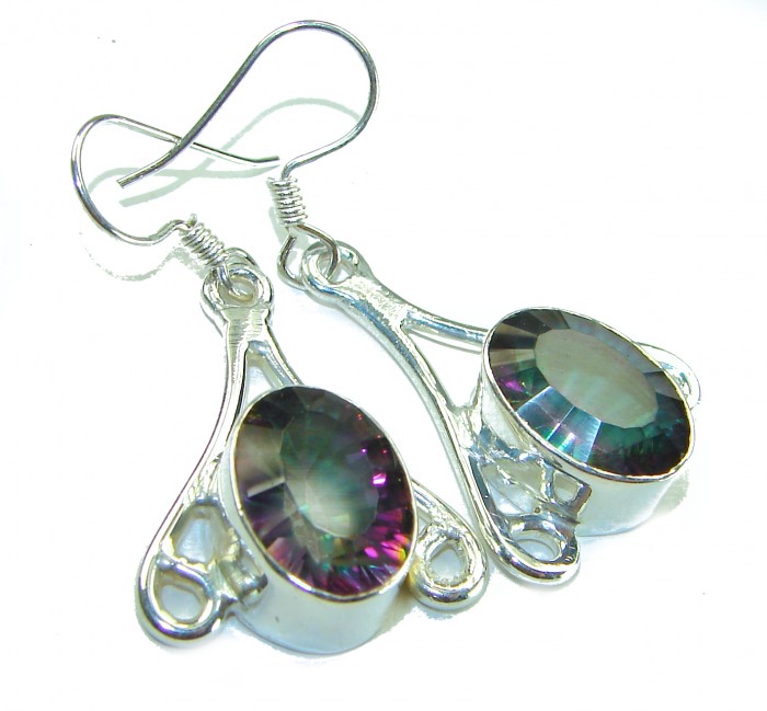 11.2 carat Mystic Topaz .925 Sterling Silver earrings