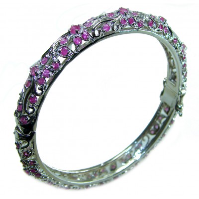 Precious Natural 17.5 carat Ruby .925 Sterling Silver handcrafted Bracelet