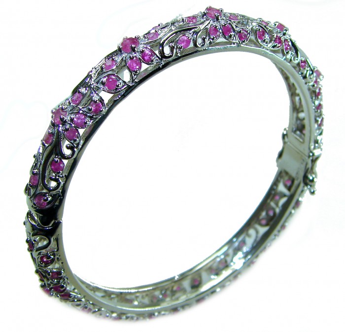 Precious Natural 17.5 carat Ruby .925 Sterling Silver handcrafted Bracelet