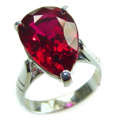 Bella Rosa Genuine 18.8 CARAT Ruby .925 Sterling Silver Large Statement Ring size 8
