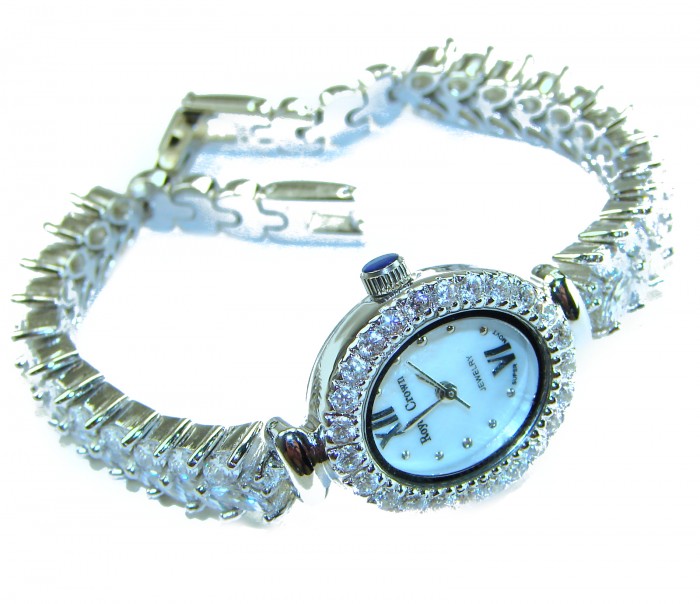 Precious 118.8 carat White Topaz .925 Sterling Silver handmade Bracelet - Watch