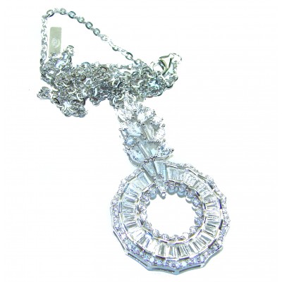 Exceptional quality - Art Deco 28.2 carat White Topaz .925 Sterling Silver handcrafted Necklace