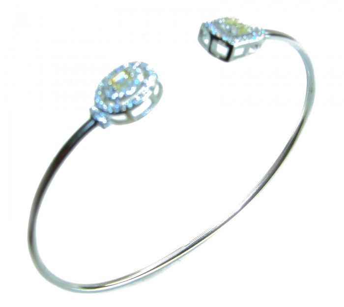 Precious Light Natural 5.2 carat White Topaz .925 Sterling Silver bracelet
