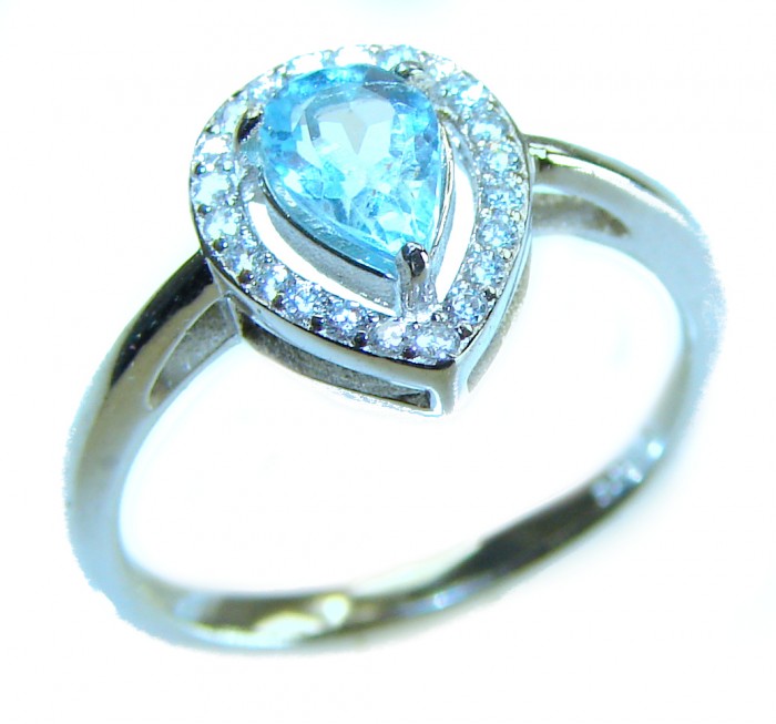 Dolce Vita authentic 4.5 carat authentic Aquamarine .925 Sterling Silver handcrafted Ring size 6 1/4