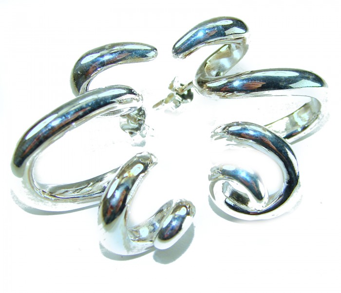 Spiral Italy made .925 Sterling Silver handcrafted Earrings