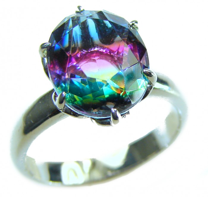 8.8 carat Brazilian Tourmaline .925 Sterling Silver Perfectly handcrafted Ring s. 7