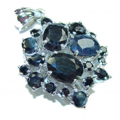 Incredible pear cut 22.4 carat Sapphire .925 Sterling Silver handcrafted pendant