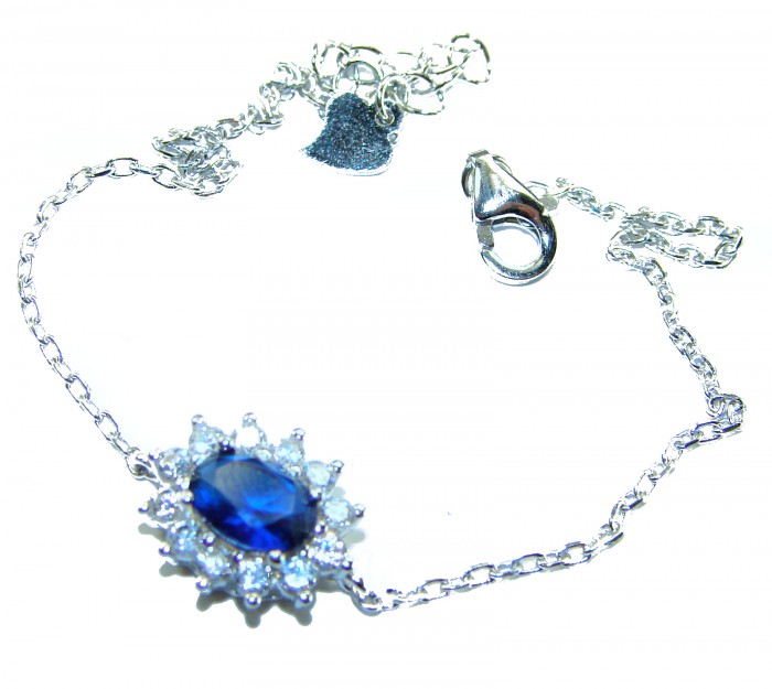 Tiffany 8.2 carat authentic Sapphire .925 Sterling Silver handcrafted Statement Bracelet
