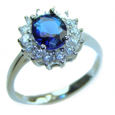 Gabriella 4.2 carat authentic Sapphire .925 Sterling Silver Eternity Ring size 7