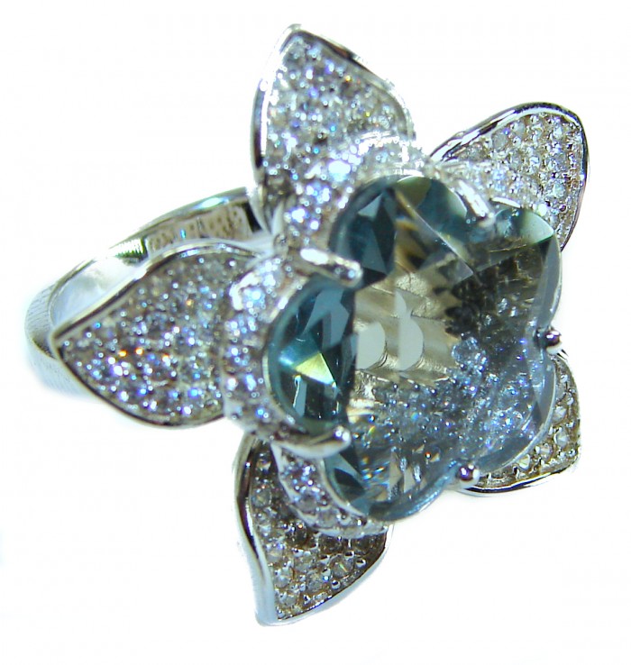 Splendid 10.5 carat Tanzanite .925 Sterling Silver handcrafted Ring size 6