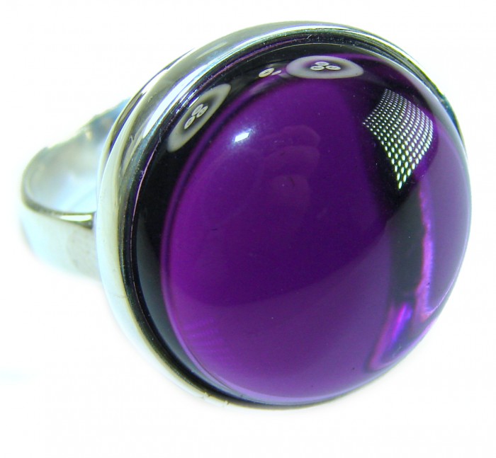 Purple Royalty 20.5 carat Amethyst .925 Sterling Silver Handcrafted Ring size 7 adjustable
