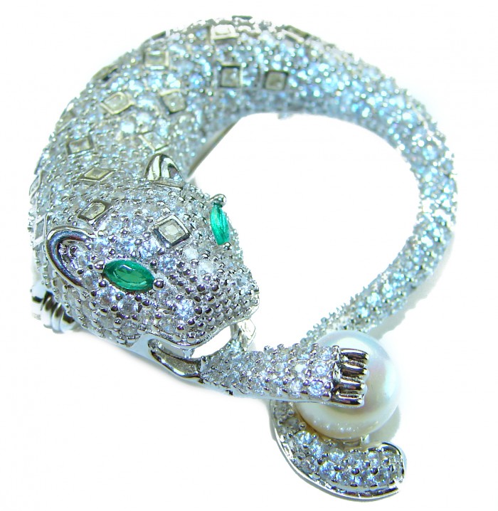 Gephard Natural 7.8 carat Ruby Colombian Emerald .925 Sterling Silver handmade pendant