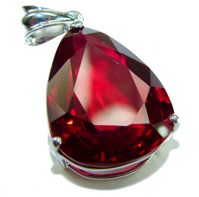 Rose Garden - 24.5 carat Authentic Ruby .925 Sterling Silver handcrafted Pendant