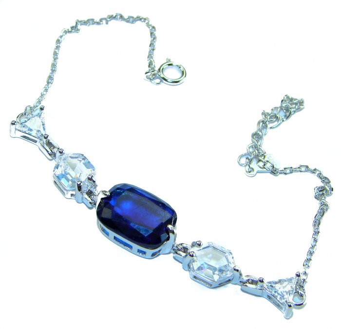 Tiffany 8.2 carat authentic Sapphire .925 Sterling Silver handcrafted Statement Bracelet - video