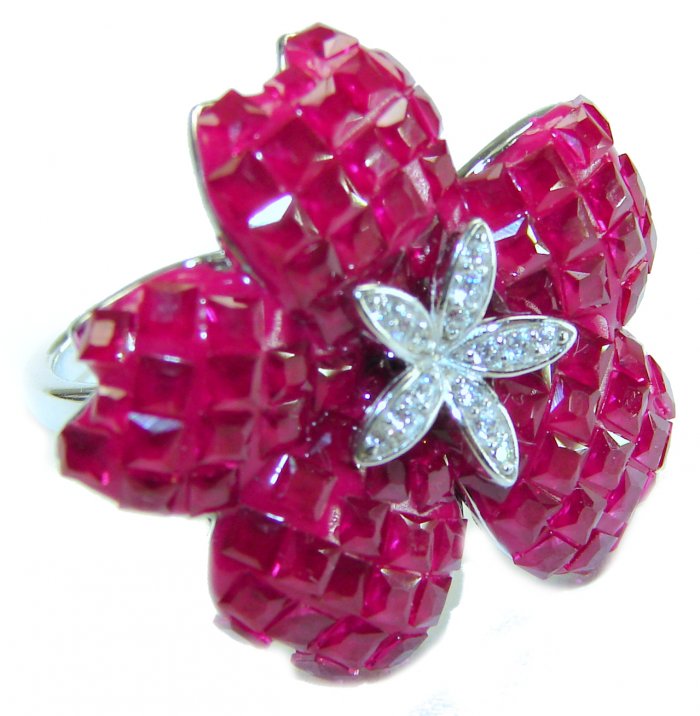 Luxurious - natural - mystery setting - 25.5 carat Ruby .925 Sterling Silver handmade Statement Ring size 6 1/4 - video