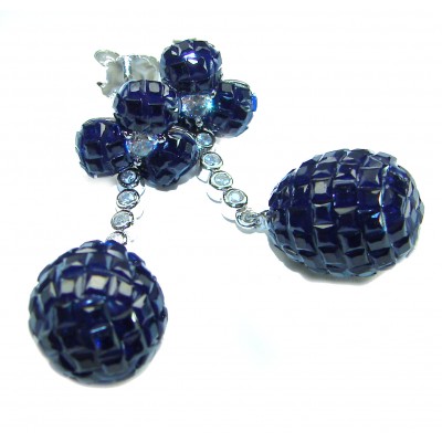 Giovanna - Authentic 21.9 carat Sapphire .925 Sterling Silver handcrafted earrings