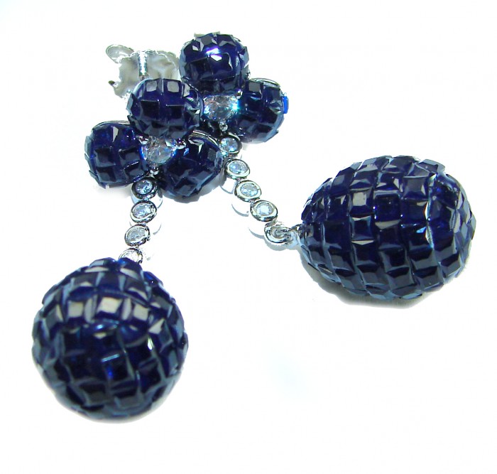 Giovanna - Authentic 21.9 carat Sapphire .925 Sterling Silver handcrafted earrings