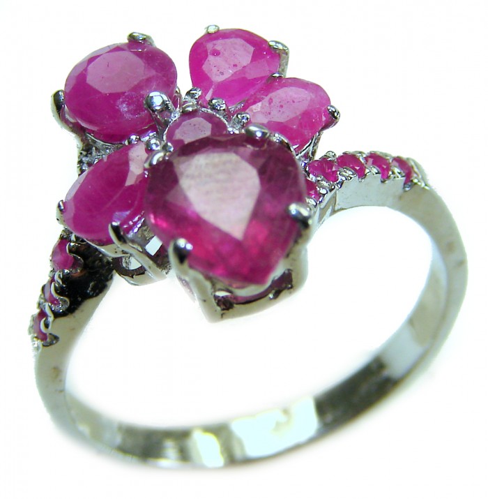 Real Beauty Natural 10.9 carat Ruby .925 Sterling Silver handmade Statement Ring size 8