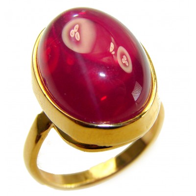 Bella Rosa Genuine 10.5 CARAT Ruby .925 Sterling Silver dipped in 22K Gold Statement Ring size 7