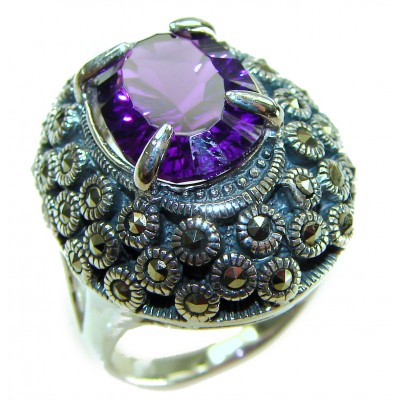 Purple Odyssey 20.5 carat Purple Amethyst .925 Sterling Silver Handcrafted Ring size 7