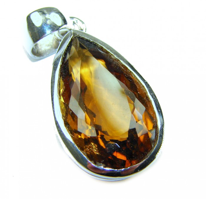 Penelope - 21.5 carat Smoky Topaz .925 Sterling Silver handmade Pendant