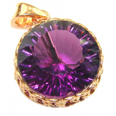 Mademoiselle - 20.5 carat natural Amethyst .925 Sterling Silver dipped in 18K Rose Gold handcrafted Pendant