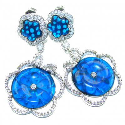 Giovanna - Authentic 21.9 carat Topaz .925 Sterling Silver handcrafted earrings