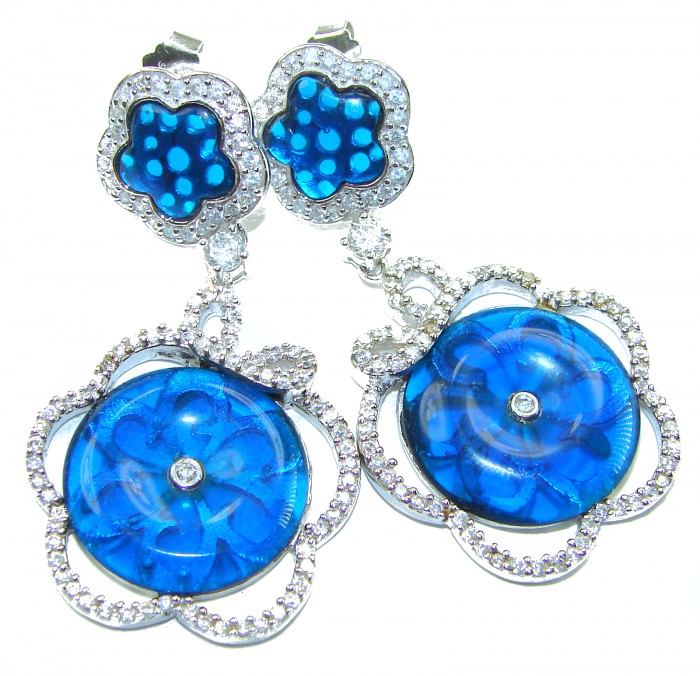 Giovanna - Authentic 21.9 carat Topaz .925 Sterling Silver handcrafted earrings