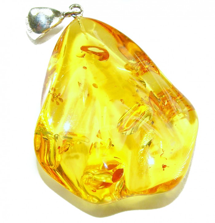 Sea Treasure Prehistoric Authentic Baltic Amber .925 Sterling Silver beautifully handcrafted Pendant