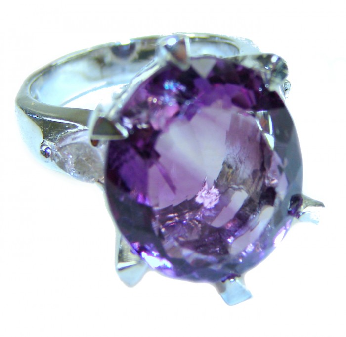 Purple Odyssey 9.5 carat natural Purple Amethyst .925 Sterling Silver Handcrafted Ring size 5 1/2