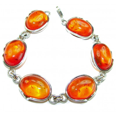 Excellent quality Baltic Amber .925 Sterling Silver entirely handcrafted Bracelet