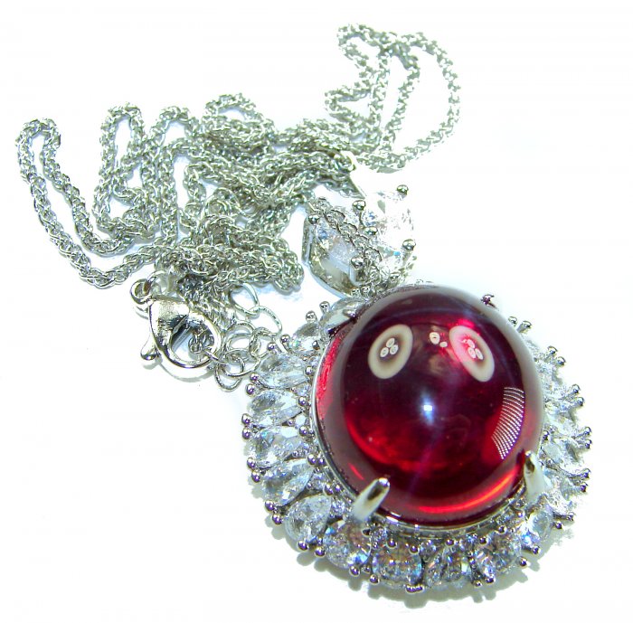 Magic Star 22.2 carat Star Ruby .925 Sterling Silver .925 Sterling Silver Statement Necklace - video