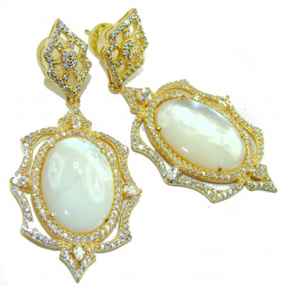 Top quality Sublime Blister Pearl 22K Gold over .925 Sterling Silver handcrafted Earrings