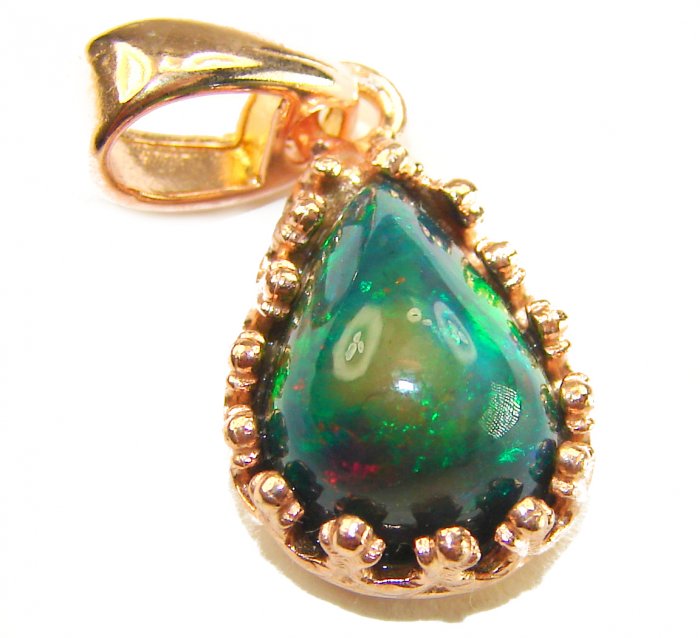 New GALAXY 5.8 CTW Authentic Black Opal 14K Gold over .925 Sterling Silver handmade Pendant - video