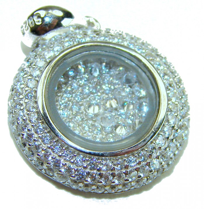 Floating Memories 10.5 carat White Topaz .925 Sterling Silver Handcrafted Statement pendant