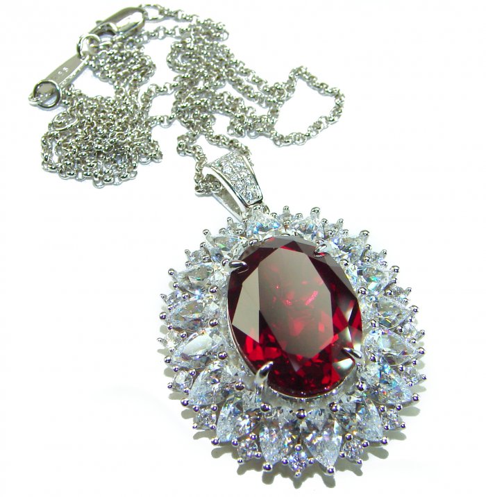 Magic 15.2 carat Ruby White Topaz .925 Sterling Silver .925 Sterling Silver Statement Necklace - video