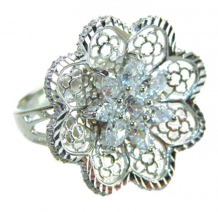 Casablanca Italy made .925 Sterling Silver brilliantly handcrafted ring s. 7 1/4